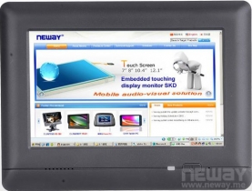 Dotykowy panel PC, 7" TFT LCD, 800x480, CPU ARM9 32bit 400MHz, 64MB Flash ROM, 128MB SDRAM, 2x RS-232 lub 1x RS-232 1x RS-485, 1x 10/100 Base-TX, 3x USB, SD card, WiFi