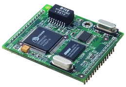 Konwerter RS-232/422/485 (TTL) na Ethernet TCP/IP do wbudowania, 9 programowalnych we/wy cyfrowych