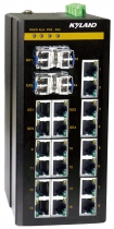 Managed Gigabit Ethernet switch with 4x combo 10/100/1000Base-T(X) ports or Gigabit SFP slots for adding Gigabit SFP modules, 16x 10/100Base-T(X) ports, RJ45 connector, WT-40+85 C, DIN rail, , 1000Base-FX, modular switch, fanless