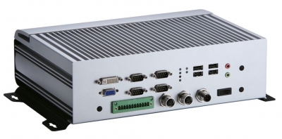 Komputer kompaktowy, Intel Core 2 Duo 2.26 GHz, 4x RS232/422/485, 1x VGA, 1x DVI-D, 2x 100base-tx, 4x USB, CF, 2.5" SATA HDD, 2GB RAM, 3G, WIFI, GPS, 2x pcie, bezwentylatorowy